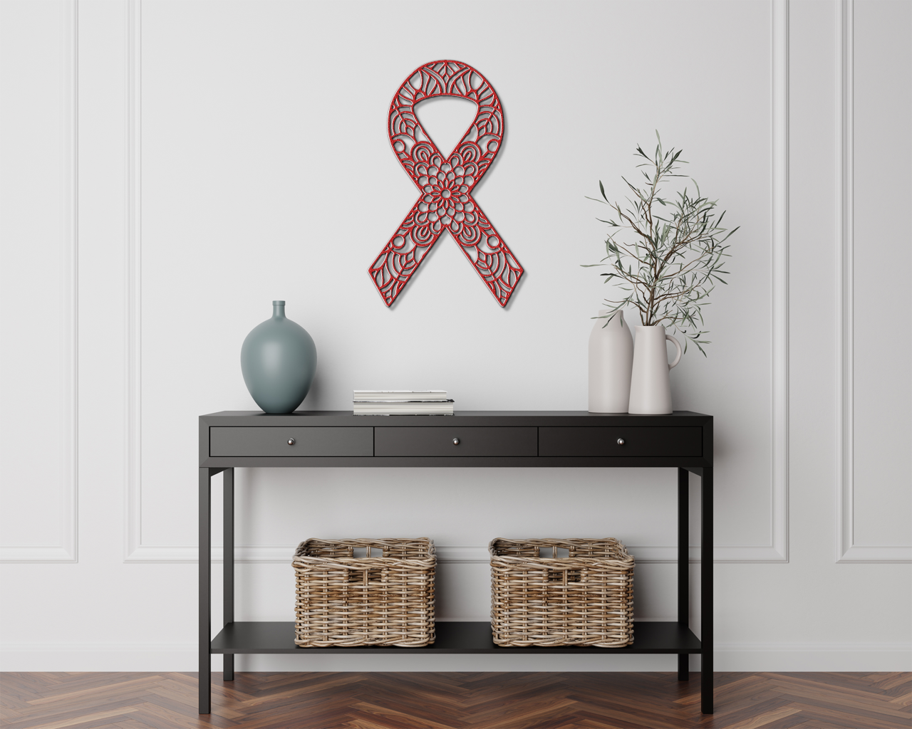 Mandala Breast Cancer Ribbon