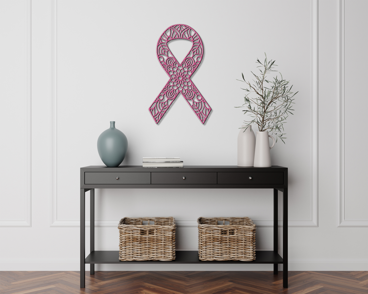 Mandala Breast Cancer Ribbon