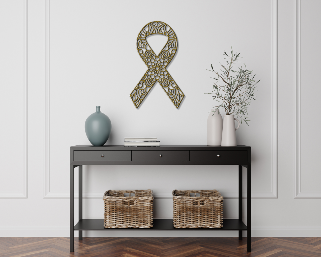 Mandala Breast Cancer Ribbon